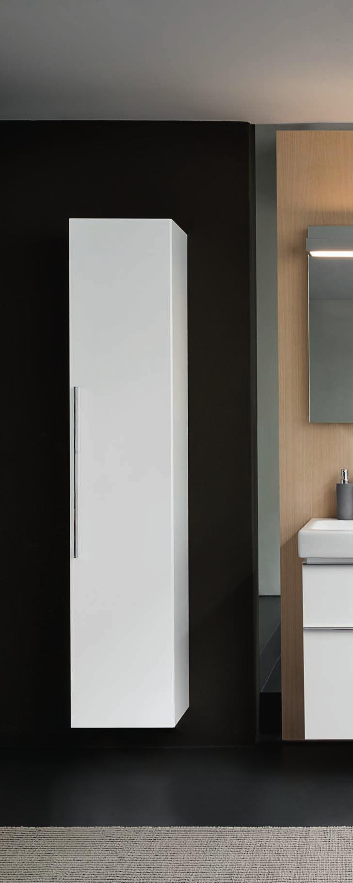 specchio 60x75 (79806) lavabo 60 (79060) mobile sospeso 60 bianco lucido (79777083) contenitore verticale 180 con anta reversibile bianco lucido (79804083)