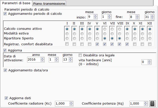 tabs Hydroclima-RFM unico modello disponibile per questa versione di ripartitore Ver.2.