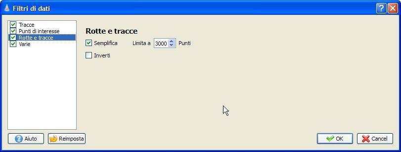 Il numero di punti dipende dalla lunghezza della traccia e dal livello di dettaglio che vogliamo mantenere. 9.