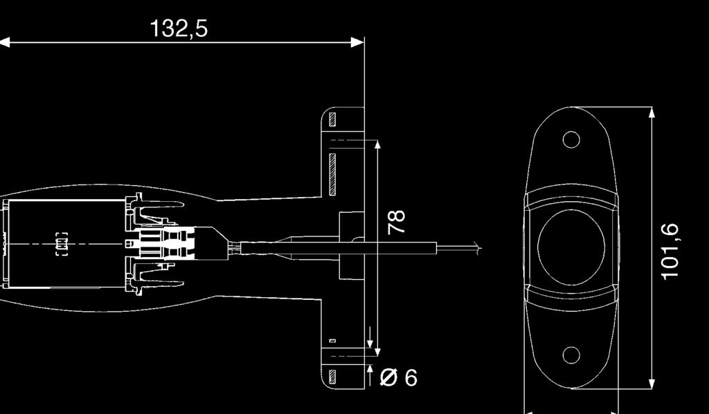 2 LED bianchi per la luce di posizione, LED rosso per la luce di ingombro posteriore e 2 LED gialli per la luce di ingombro laterale.