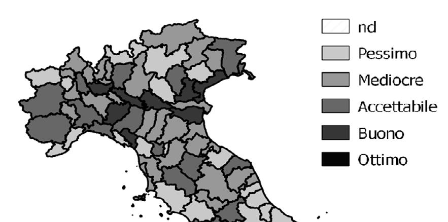 Oltre la spesa: la qualità del servizio QUALITÀ DEL SERVIZIO rifiuti la qualita del servizio mostra alcune criticita, soprattutto al sud Ad integrazione dell analisi sulla spesa è esaminato l