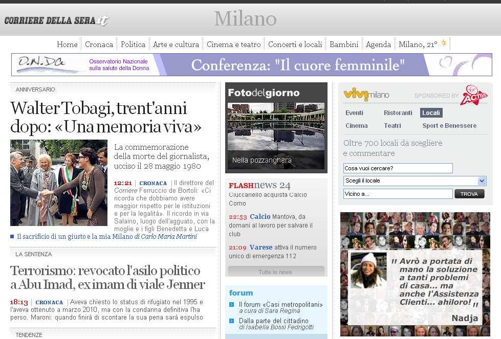Campagna ONLINE nazionale: Corriere.