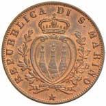 3731 5 Centesimi 1894 - Pag. 379; Mont. 12 CU - Rame parzialmente rosso FDC 50 3732 5 Centesimi 1894 - Pag. 379; Mont. 12 CU SPL 15 3733 5 Centesimi 1935 - Pag. 380; Mont.