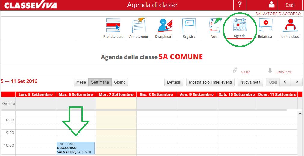 7. Agenda Cliccando l icona agenda sulla destra della dicitura situazione del giorno è possibile scrivere una Nota il cui testo scorre