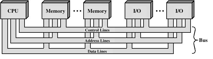 Bus dati Trasporta i dati (o le istruzioni) L ampiezza e importante per l efficienza del sistema Se poche linee, piu accessi in M per prendere un dato Bus indirizzi Indica la sorgente o la