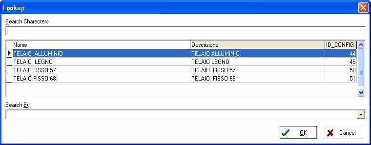 4. Nella tabella in alto a sinistra, selezionare la riga con il FISSAGGIO A e successivamente selezionare con un doppio click la casella Default che si trova come ultimo campo della riga.