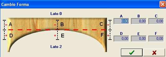 Con le frecce si passa dall arco del telaio a quelli delle ante ed infine a quelli dei coprifili. 3.3.7 CAMBIA FORMA Consente di cambiare la forma di un qualsiasi elemento.