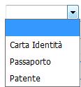 Inserisci un documento valido: scegli tra Carta d identità (solo se valido