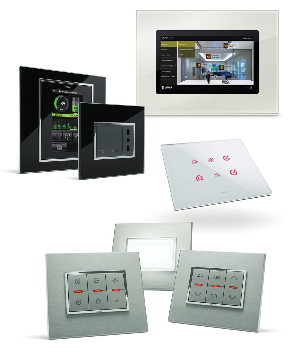 Corsi home automation By-me Alcuni dispositivi By-me By-me Multimedia video touch screen 10 IP per gestione e controllo dell intero impianto Touch screen Full Flat con