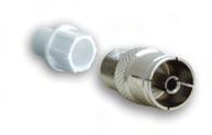 2 plastic connectors (CAP) TVSPIM Spina volante TV/SAT schermata per frequenze fino a 2400 MHz - connettore IEC 1,32 50 50 maschio - fornita con n 1 connettore plastico (CAP) per