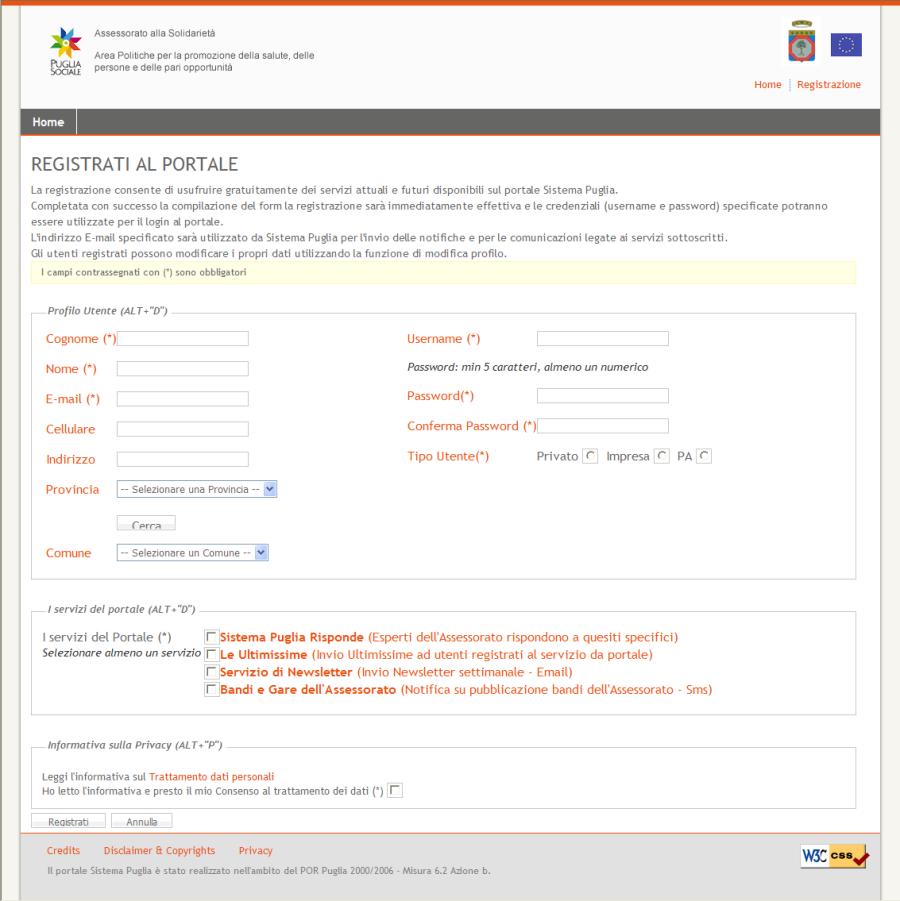 Registrazione al Portale Titolare/Gestore ATTENZIONE Per le procedure relative alle domande di manifestazione d'interesse all'iscrizione al Catalogo