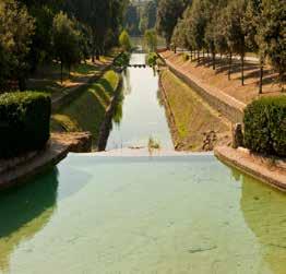 Giglio, della Palomba e del Tevere, Canale del Lago con cascate, Lago, Pineta storica, Lecceta storica, Casino del Bel Respiro (Villa Algardi) con veduta sul Giardino Segreto.