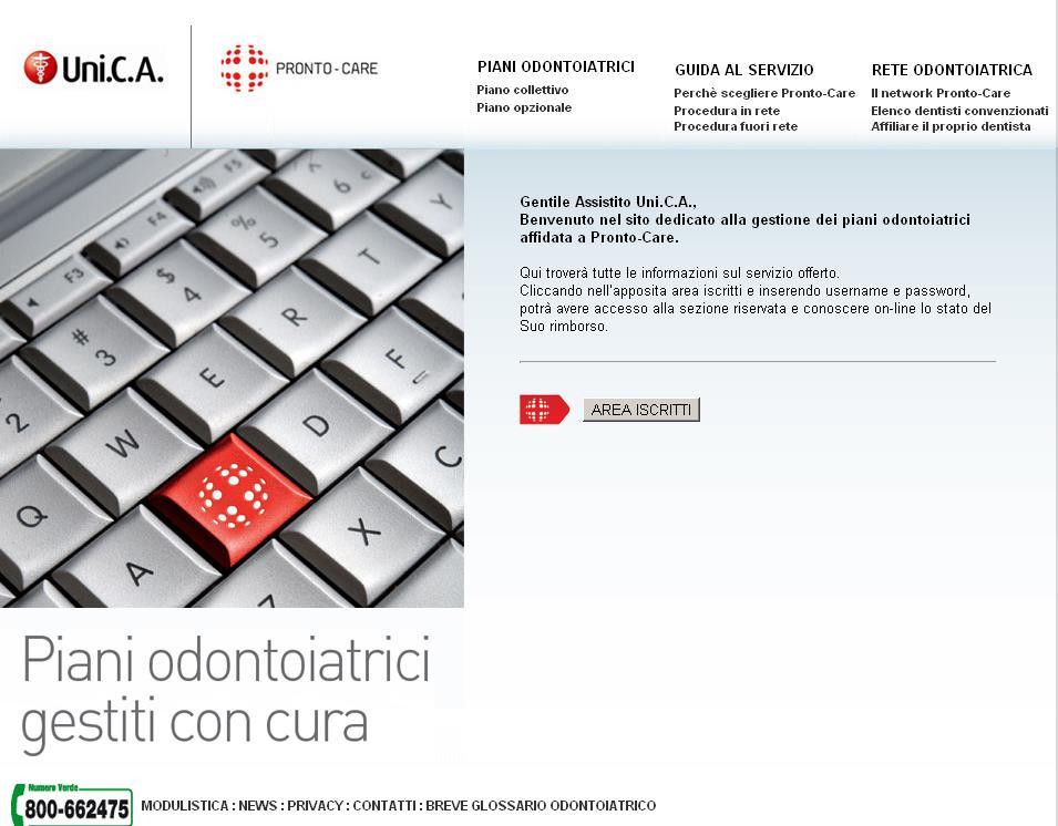 IL SITO WWW.PRONTO-CAREPERUNICA.COM L Assistito può conoscere in ogni momento lo stato delle sue pratiche e le quote di rimborso a lui spettanti, direttamente dal sito www.pronto-careperunica.com.