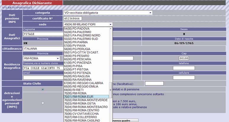 pensione che deve essere rilevato dal modello DETR 08 inviato dall istituto al pensionato, ovvero dal CUD