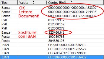 Aggiornare i pagamenti di base: Con l'introduzione di ISO 20022 si devono usare solo IBAN e IID o BIC. I dettagli dei conti bancari come "123456.H1/12" o simili non devono essere utilizzati.