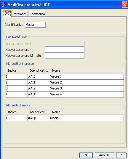 Modifica delle proprietà dell UDF E possibile definire le proprietà dell UDF cliccando col pulsante destro del mouse sullo sfondo e selezionando la voce Modifica proprietà UDF.
