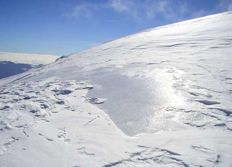 Le superfici del manto nevoso Neve compattata dal vento Se durante la precipitazione o anche in tempi successivi, si manifesta un forte