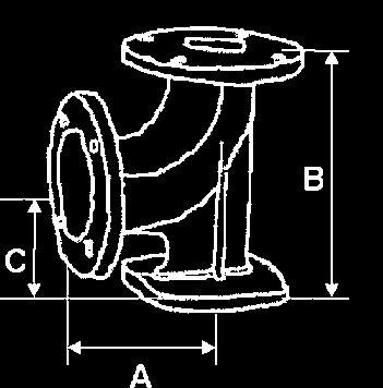 art.17 GOMITO A PIEDE PER IDRANTI Elbow with foot for hydrants Flangiato a norma UNI EN 1092-2 PN 16.