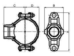 art.3j PRESA A STAFFA FILETTATA threaded mechanical tee N.B.