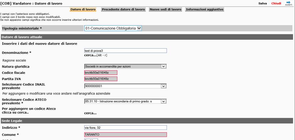 Trasformazioni, Cessioni ed Incorporazioni Analogamente a quanto effettuato nel capitolo precedente, relativo alla modifica della ragione sociale, bisognerà aprire il menù comunicazioni, vardatori, e