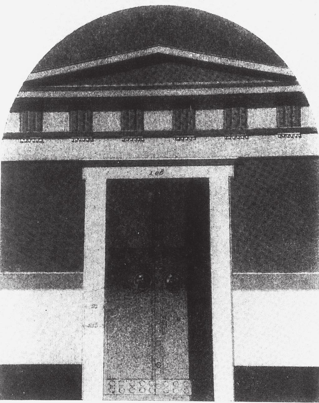 LA DECORAZIONE PARIETALE DI TIPO ARCHITETTONICO 67 Fig. 7. Pidna, ingresso della tomba a camera (Lehmann 1969, fig. 162).