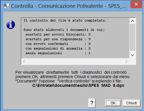 record letti dovranno essere tutti corretti.