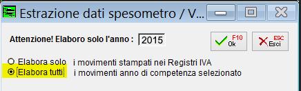 Estrazione e manutenzione dei dati - Cliccare su Estrai e indicare quali movimenti elaborare Terminata l estrazione verranno stampati eventuali anomalie riscontrate e i record con queste anomalie