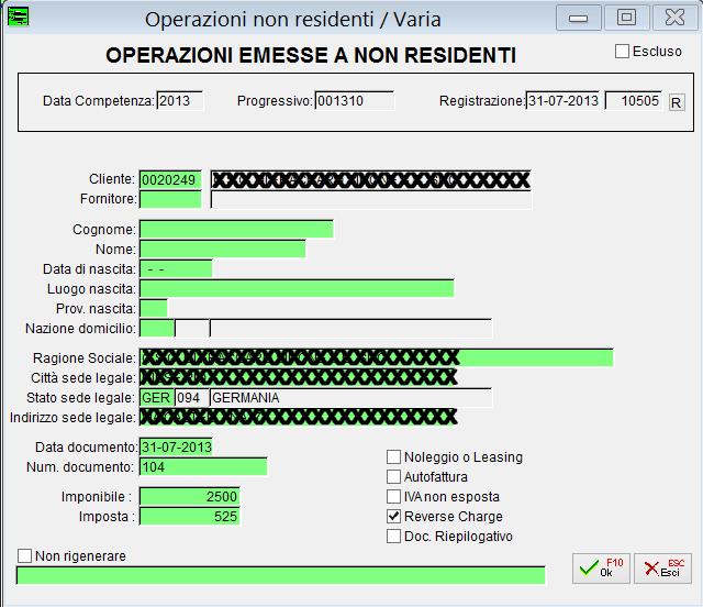 ! NB: verranno inserite nella manutenzione ma con il flag di escluse tutte le operazioni estere (tranne quelle