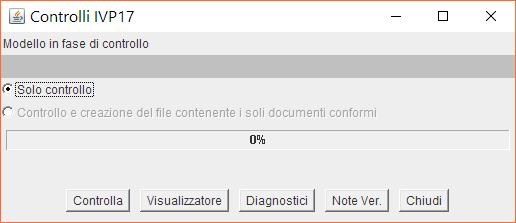 Una volta lanciato il software, si apre la maschera di controllo (vedi figura 3), selezionare il tasto Controlla, aprire il file xml e avviare il controllo.