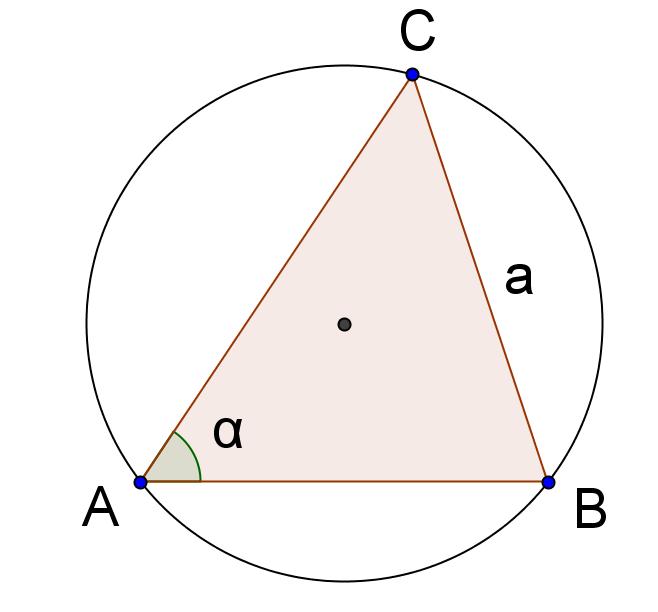 Consideriamo ora la circonferenza circoscritta al triangolo Ricordando che la corda BC diametro senα a R senα a R
