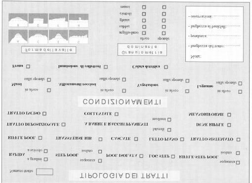 7 Dinamica Fluviale II 12) Pool isolata; 13) Tratto meandriforme; 14) Tratto sistemato; 15) Tratto colluviale. Fig.7.13 - Scheda di rilevamento delle unità morfologiche nei torrenti alpini (da LENZI et al.