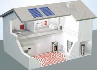 esistenti), riscaldando ampie metrature. Possono affiancare altri generatori di calore come i pannelli solari o le caldaie murali.