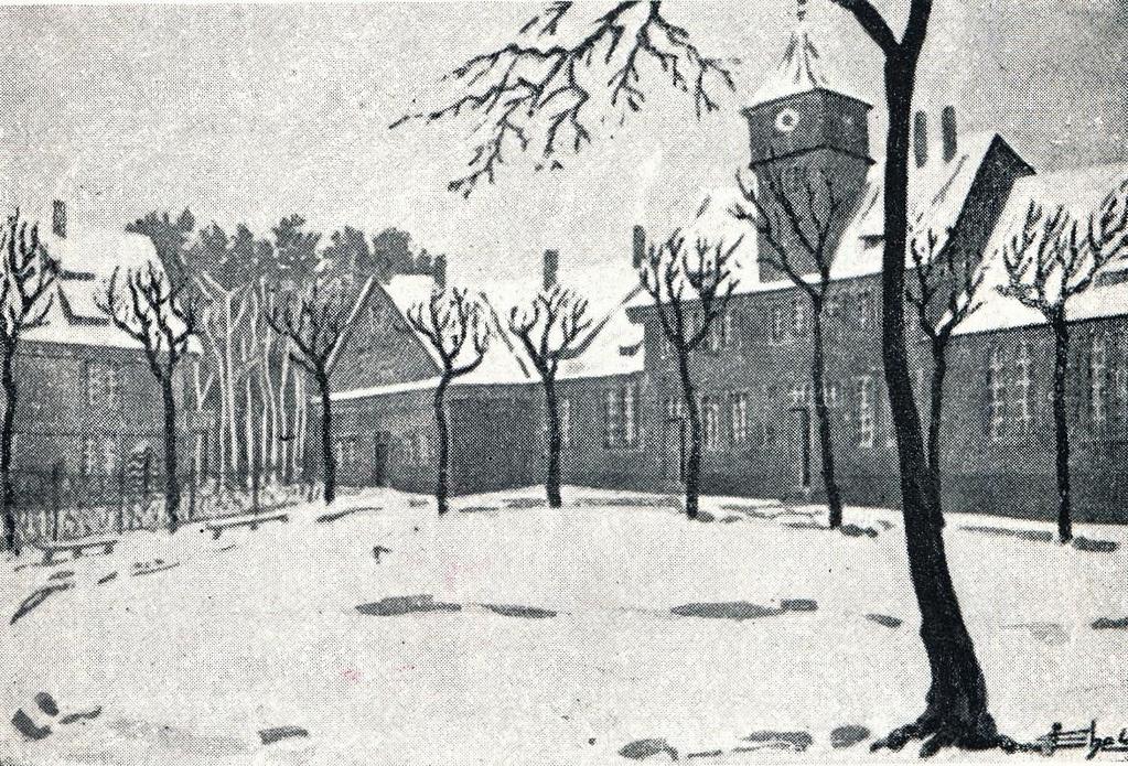SCHOKKEN (Polonia) Interno del campo di concentramento (Kriegs Gef. Offizierlager 64 Z) da un bozzetto del Ge. Carlo Ghé.