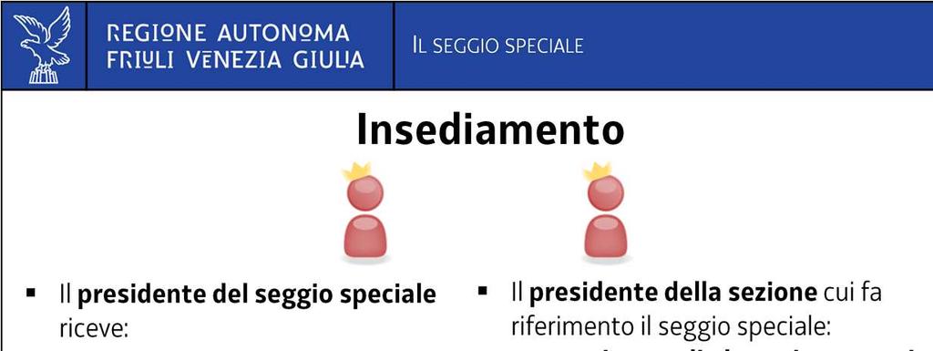 Il presidente del seggio speciale riceve dall Ufficio elettorale comunale un bollo aggiuntivo per timbrare le tessere elettorali degli elettori degenti o detenuti, l elenco degli