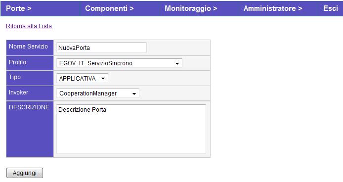 Generazione istanze porta applicativa e