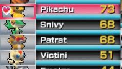 La Forza indica i Punti Forza complessivi di ogni Pokémon. Puoi cambiare Pokémon selezionandone uno diverso dalla lista e premendo.