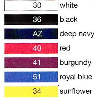 65%poliestere 35%cotone Peso: Bianco gr.170/mq Colorato gr.