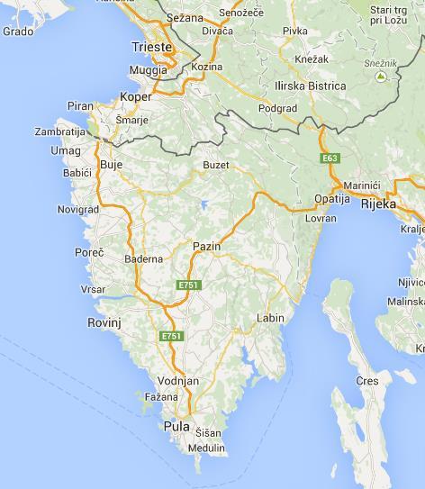 L Istria suddivisa tra Italia (Muggia e San Dorligo