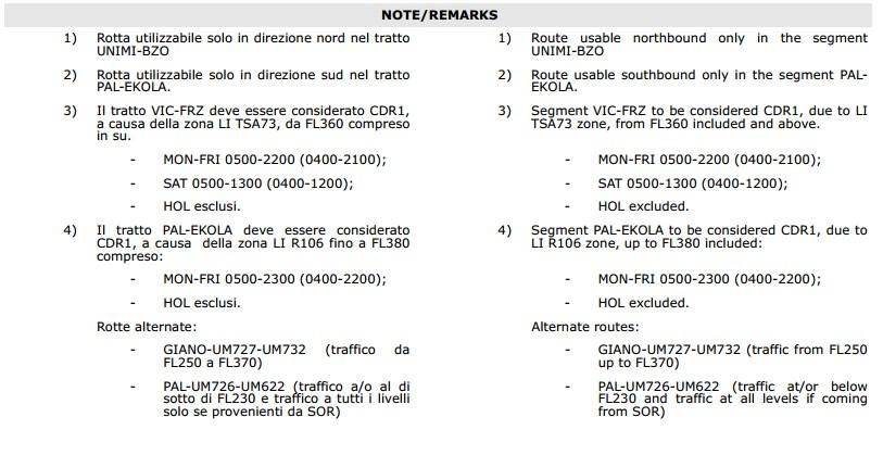 tempo di volo e tiene conto dei sistemi di navigazione dei velivoli, dell adeguatezza dei sistemi ATS e dei canali di comunicazione disponibili nello spazio aereo considerato.