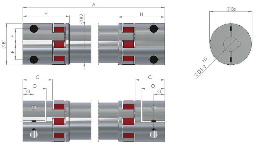 Il tubo ad alta precisione assiale non è sfilabile come nella versione AZ descritta precedentemente e il montaggio e lo smontaggio avvengono attraverso la rimozione dei due morsetti scomponibili all