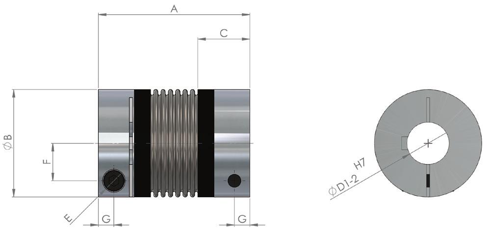 È possibile utilizzare sulle taglie maggiori (a partire dalla grandezza 800) un sistema di tensionamento speciale per ridurre la coppia di serraggio della vite di circa il 90%, attraverso l impiego