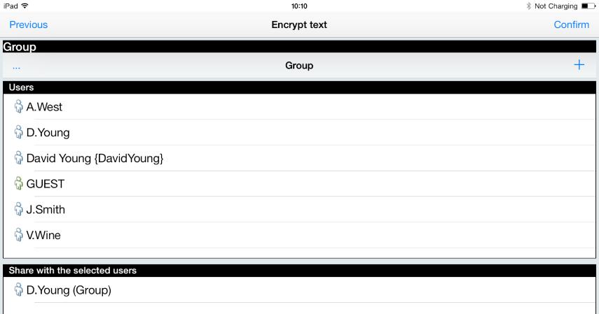 Cifrare un testo È possibile cifrare il contenuto di un testo e condividerlo in modo sicuro con i profili di Boole Server tramite qualsiasi applicazione di messaggistica (come WhatsApp, Skype etc.).