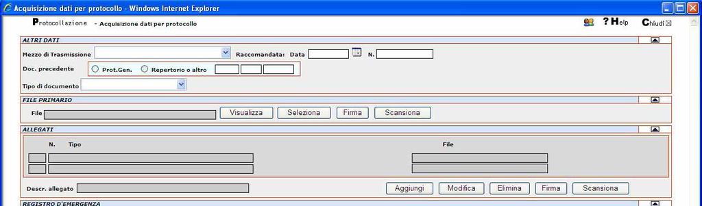 La registrazione di protocollo (1/2) Il verbale dovrà essere registrato come file primario Gli allegati dovranno invece essere registrati nella sezione Allegati primario allegati Gli Gli allegati