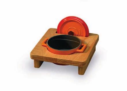 COGHSWT12090 12x9 4 3/4 x3 9/16 8007441631673 SWT10000 VASSOIO IN LEGno PER Mini CASSERUOLA TONDA Wooden tray for round pot / Plateau bois pour cocotte ronde