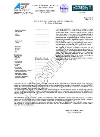 Guida alla lettura dei Certificati di Taratura 2 GUIDA RAPIDA PRIMA PAGINA DEL CERTIFICATO Il formato è unificato ed