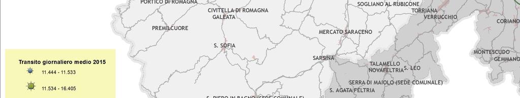 FC SS 3Bis/E tra Borello e Mercato Saraceno. 3.8, FC SS 9 tra Savignano sul Rubicone e Santarcangelo di Romagna.