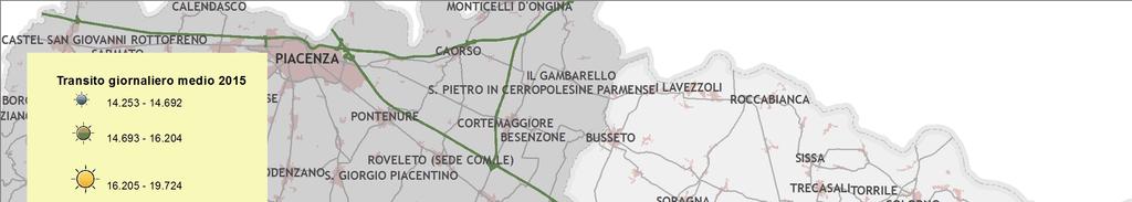 CAPITOLO - IL SETTORE STRADALE Transiti giornalieri medi - provincia di Parma %