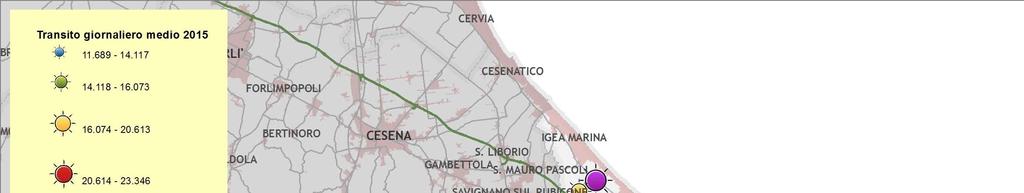 CAPITOLO - IL SETTORE STRADALE Transiti giornalieri medi - provincia di Rimini % Transiti pesanti Media Transiti giornalieri pesanti 8 RN SS