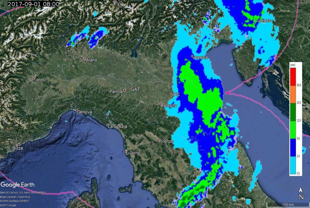 delle nubi e sono, quindi, indicativi di una maggiore estensione verticale