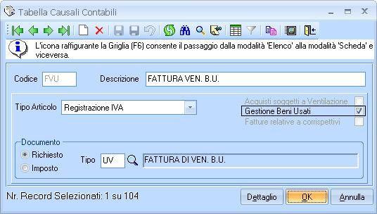 L anagrafica del bene usato sarà aggiornata con l operazione di spesa effettuata.